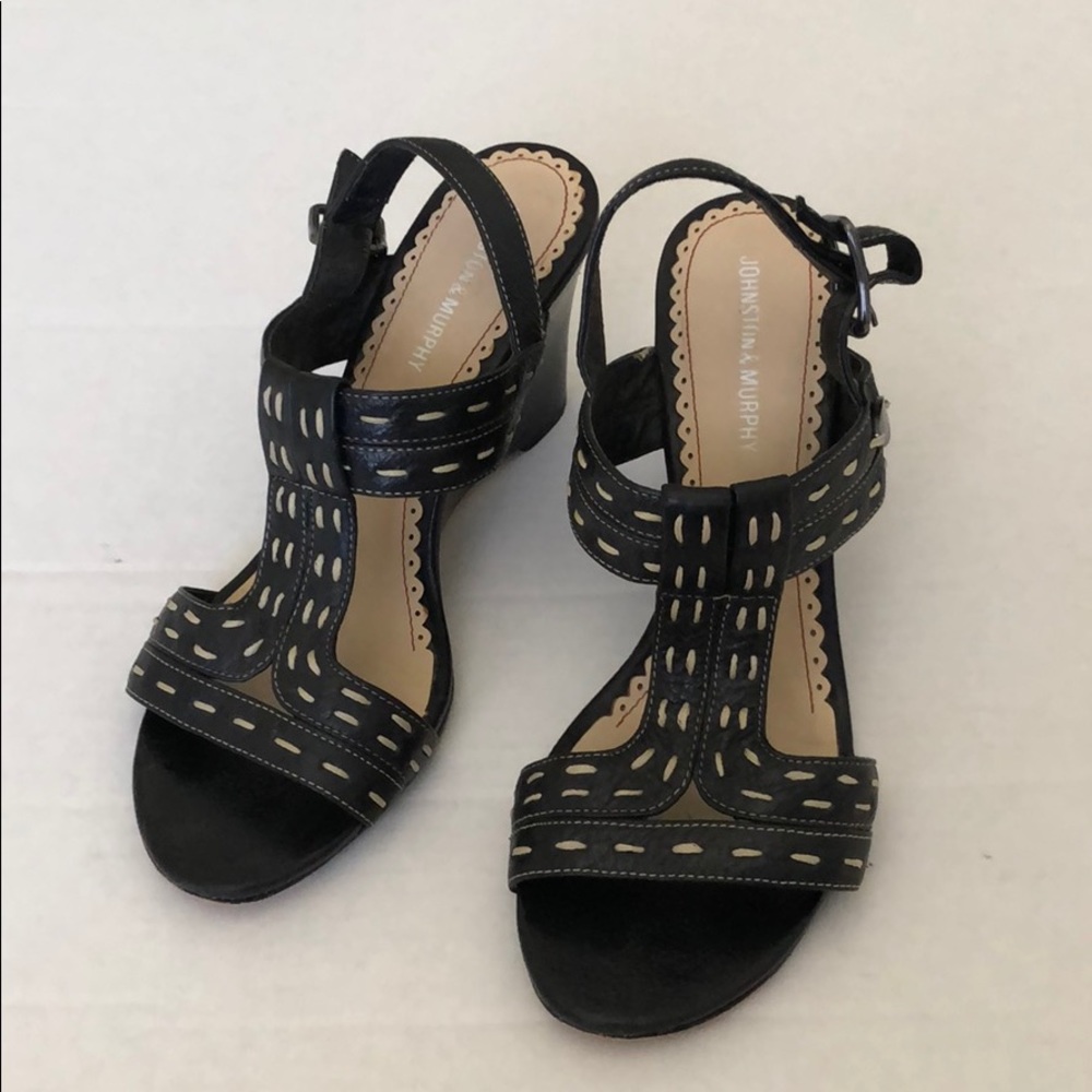 Johnston & Murphy Vero Cuoio Peep Toe Sandals